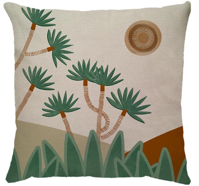 Capa de Almofada Linho Raphis Terracota/Verde