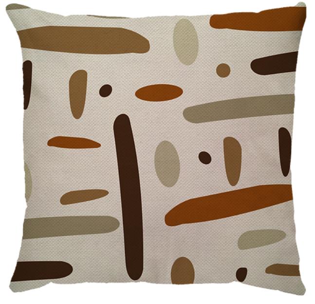 Capa de Almofada  Paint Linho Marrom/Terracota