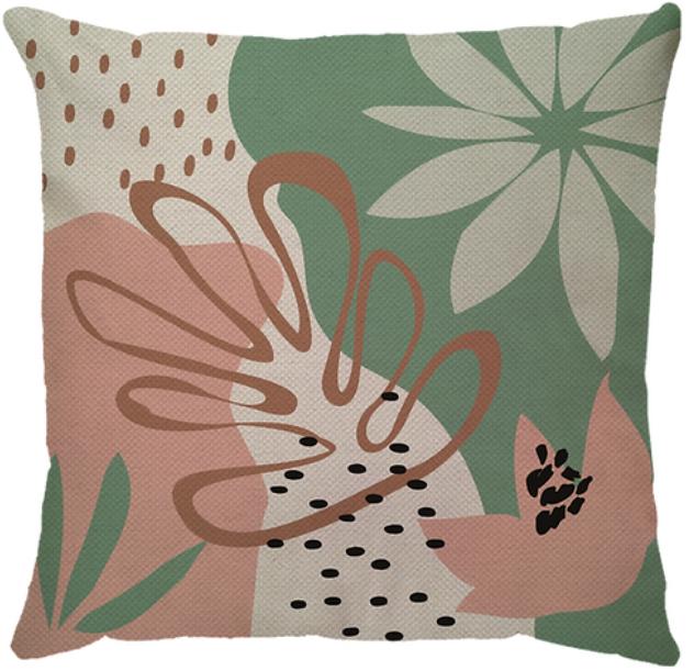 Capa de Almofada Costela Linho Rosa/Verde