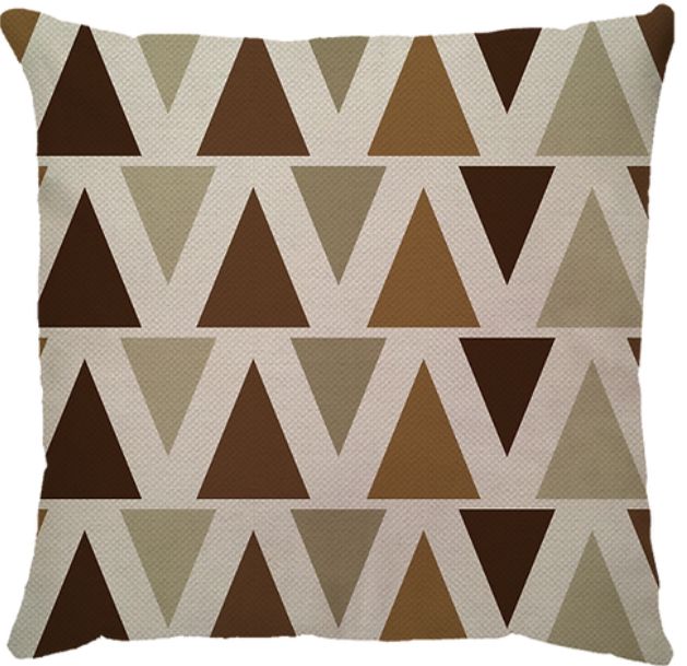 Capa de Almofada  Triângulo Linho Café/Bege