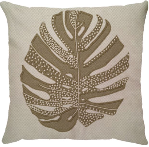 Capa de Almofada  Linho Broderie Costela de Adão Bege