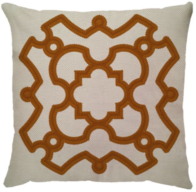 Capa de Almofada Linho Broderie Frame Terracota