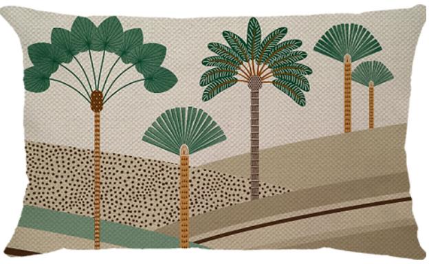 Capa de Almofada Linho Estampada Selva Verde - Retangular