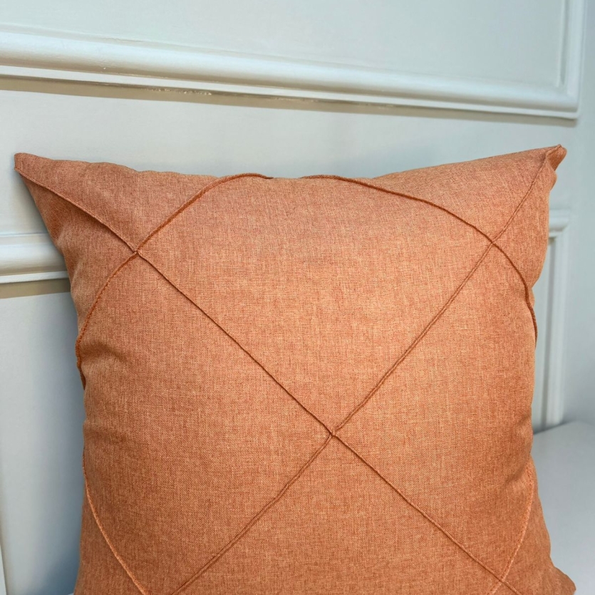 Capa de Linho Drapeada Terracota