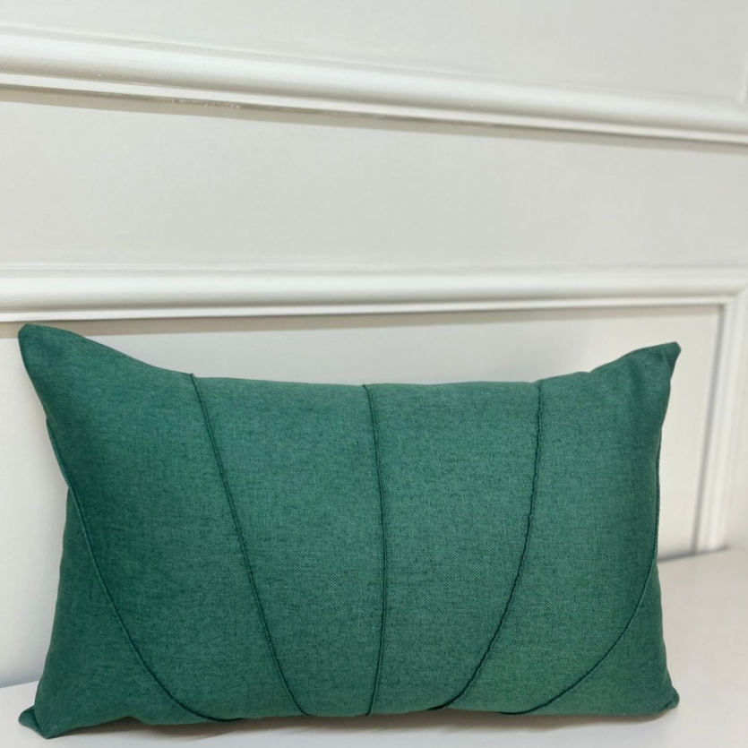 Capa Linho Retângular Drapeada Leque Verde